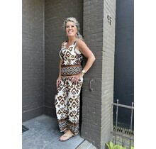 Broek print Bruin