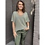 Top Linda groen glitter