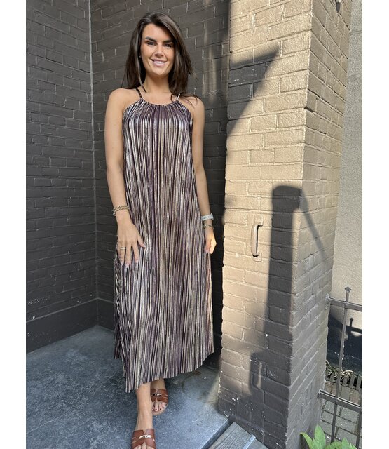 Jurk Diva bordeaux/goud