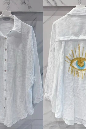 Blouse oog glitter