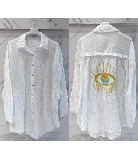 Blouse oog glitter