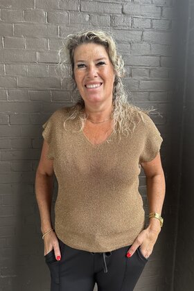 Top Bregje Camel/Glitter