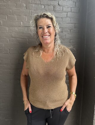 Top Bregje Camel/Glitter