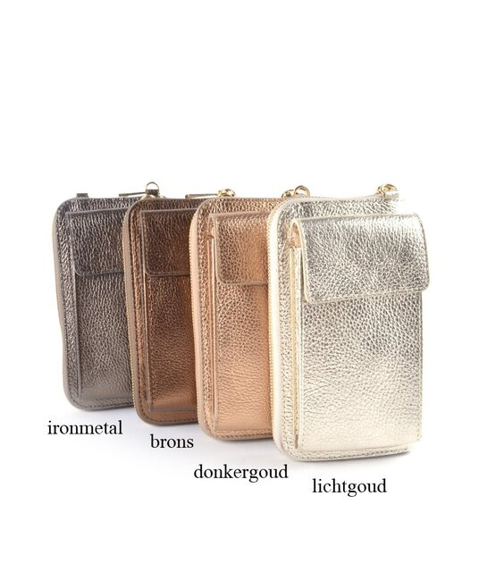Tas telefoon/portemonnee brons