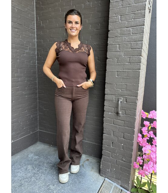 Jeans Strass bruin Jeans Strass bruin