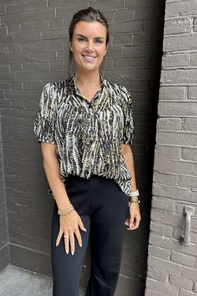 Blouse Tess Zwart/goud
