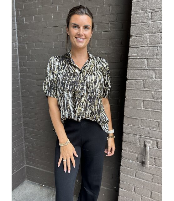 Blouse Tess Zwart/goud