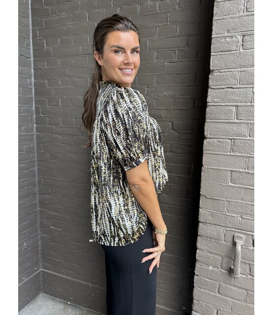 Blouse Tess Zwart/goud