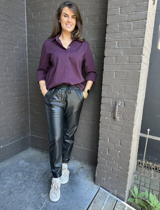 Broek Leer Zwart