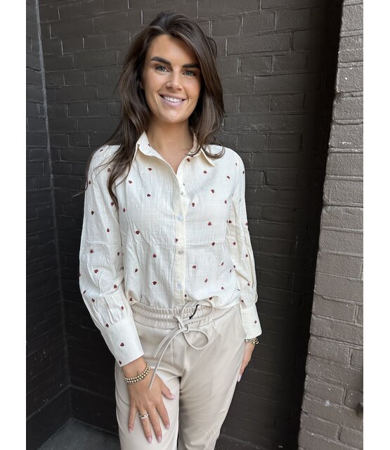 Blouse Hartjes Beige