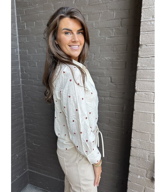 Blouse Hartjes Beige