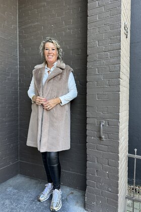 Bodywarmer Fluffy Taupe