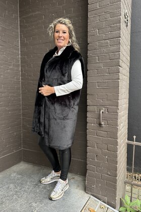 Bodywarmer Fluffy Zwart
