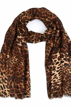Sjaal panterprint bruin