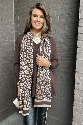 Sjaal Panter Bruin/Goud