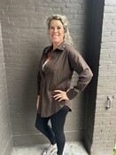 Blouse Basic Long Bruin