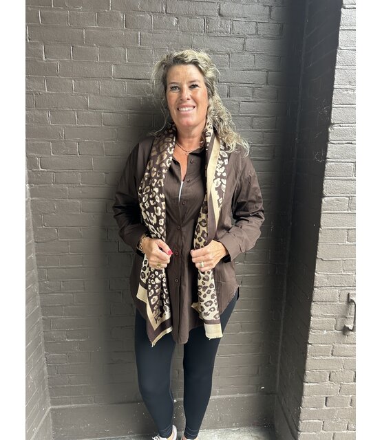 Blouse Basic Long Bruin