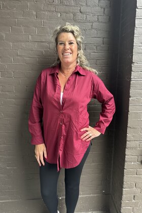 Blouse Basic Long Bordeaux