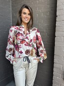 Blouse Flower Beige