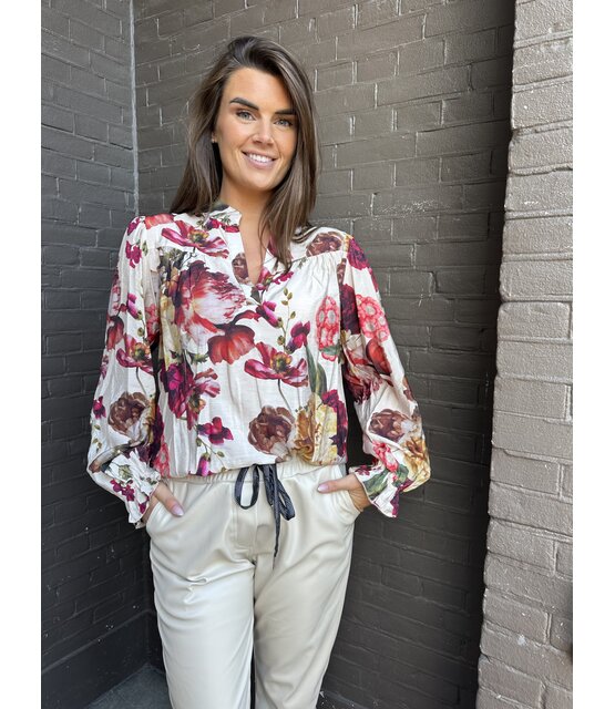 Blouse Flower Beige