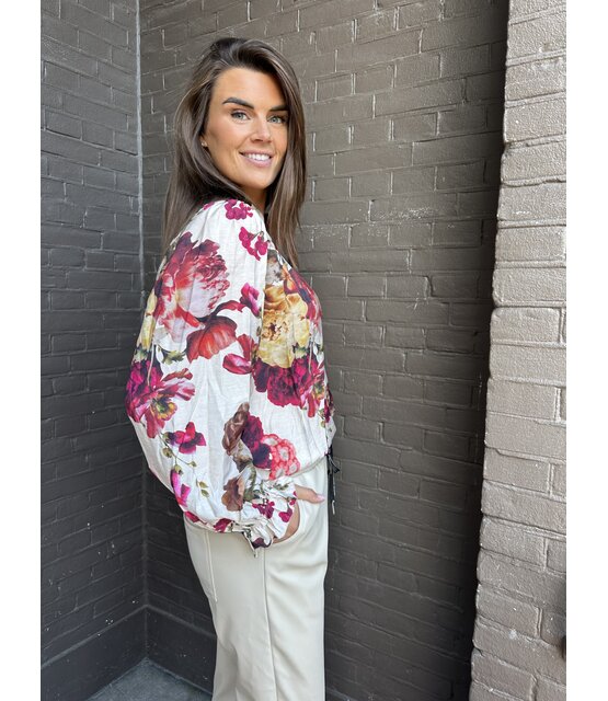 Blouse Flower Beige