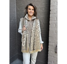 Sjaal Panter Taupe/Goud