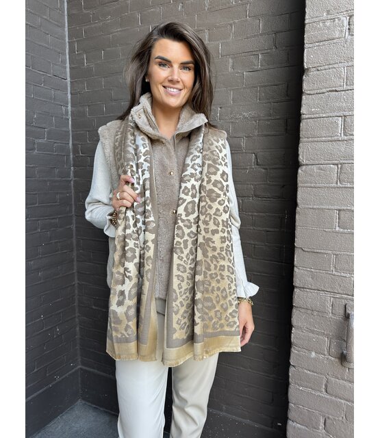 Sjaal Panter Taupe/Goud Sjaal Panter Taupe/Goud