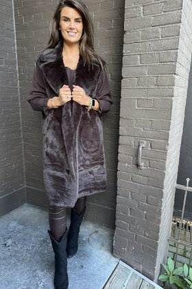 Bodywarmer fluffy Bruin