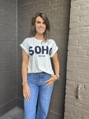 T-shirt Soho Wit/blauw