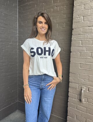 T-shirt Soho Wit/blauw