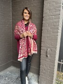 Sjaal Panter Bordeaux/Goud