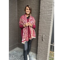 Sjaal Panter Bordeaux/Goud