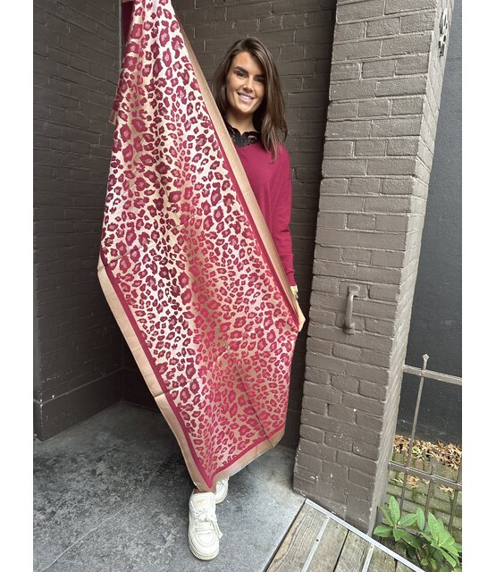 Sjaal Panter Bordeaux/Goud