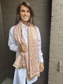 Sjaal Panter Lichtroze/goud