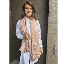 Sjaal Panter Lichtroze/goud