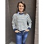 Trui Stripes off-white/donkerblauw