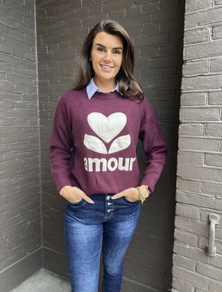 Trui Amour Bordeaux