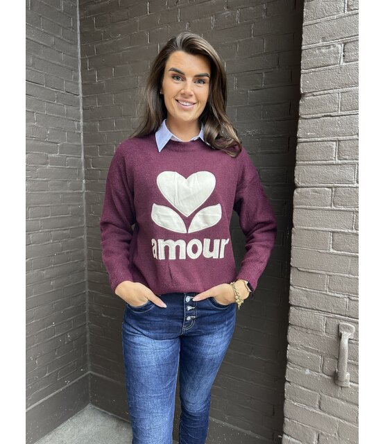 Trui Amour Bordeaux