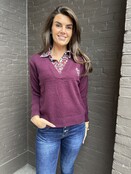 Trui Flower Bordeaux