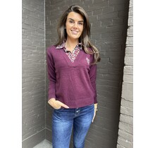 Trui Flower Bordeaux