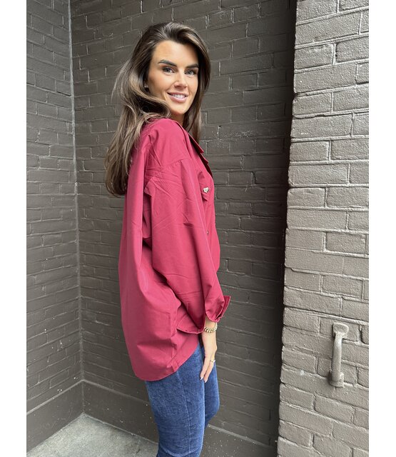 Blouse Hart Studs Bordeaux