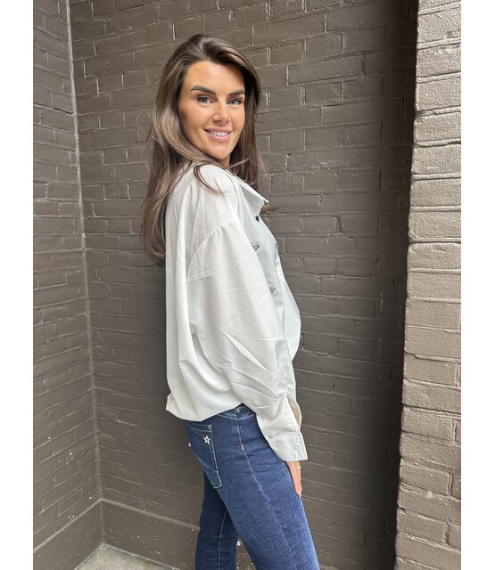 Blouse Hart Studs Wit