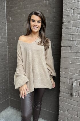 Trui Smile oversized camel