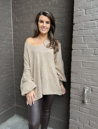 Trui Smile oversized camel