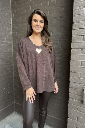 Top Hart bruin plussize