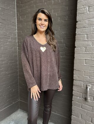 Top Hart bruin plussize