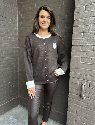 Vest Hart bruin plussize