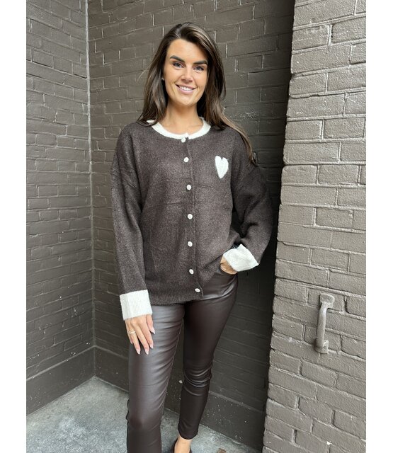 Vest Hart bruin plussize