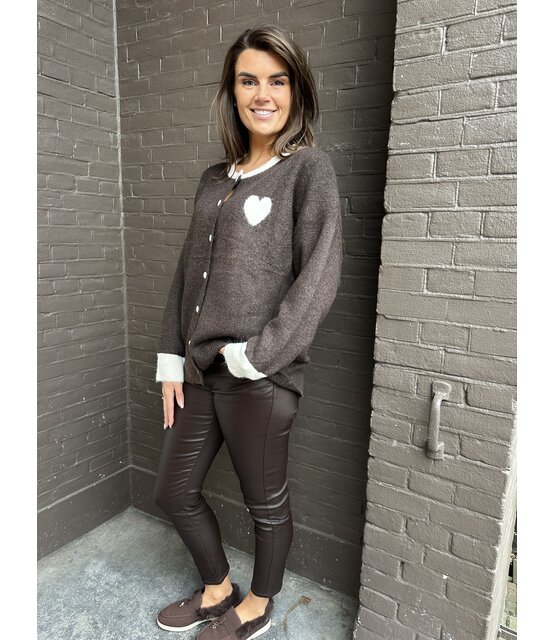 Vest Hart bruin plussize