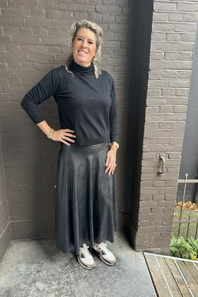 Rok Leather look zwart